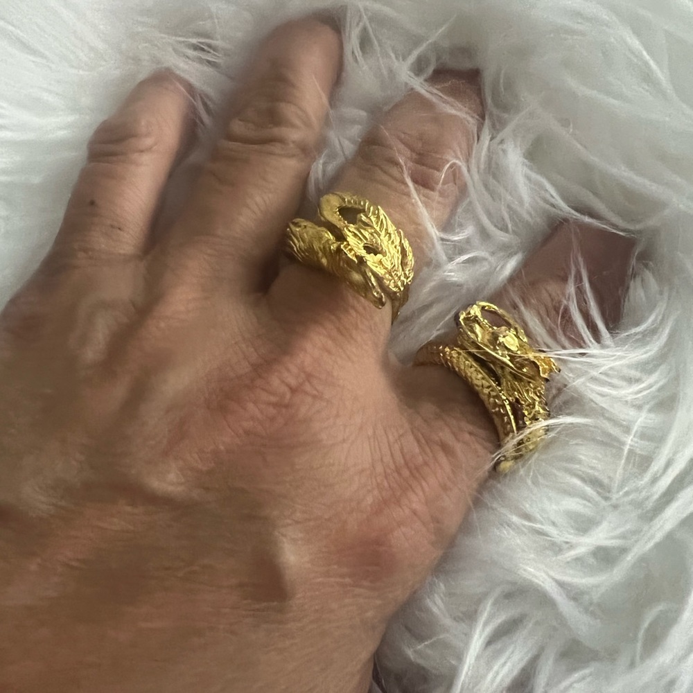 Auspicious Dragon & Phoenix twin ring
